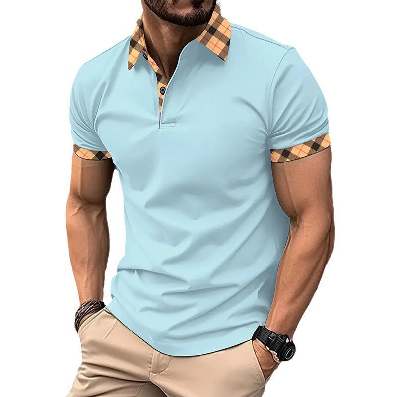 Herren Polohemd mit modernem Karokragen und feuchtigkeitsregulierender Technologie R&B