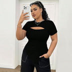 Damen schicke Bodys mit Auschnitt R&B