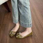 Damen Ballerinas mit elegantem Schleifendetail und Perlenverzierung