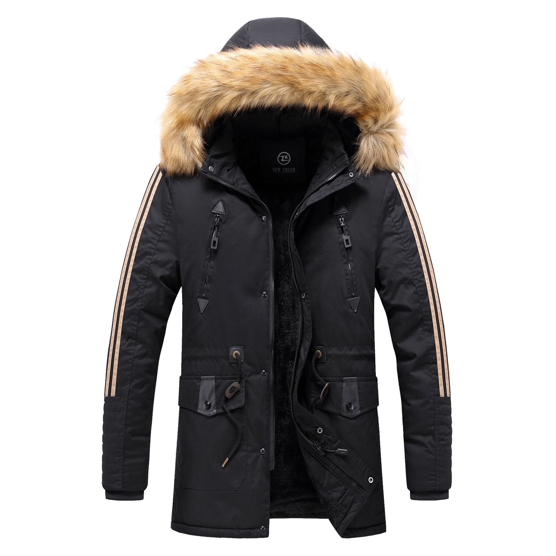 Herren Winterparka mit abnehmbarem Kunstfellkragen R&B