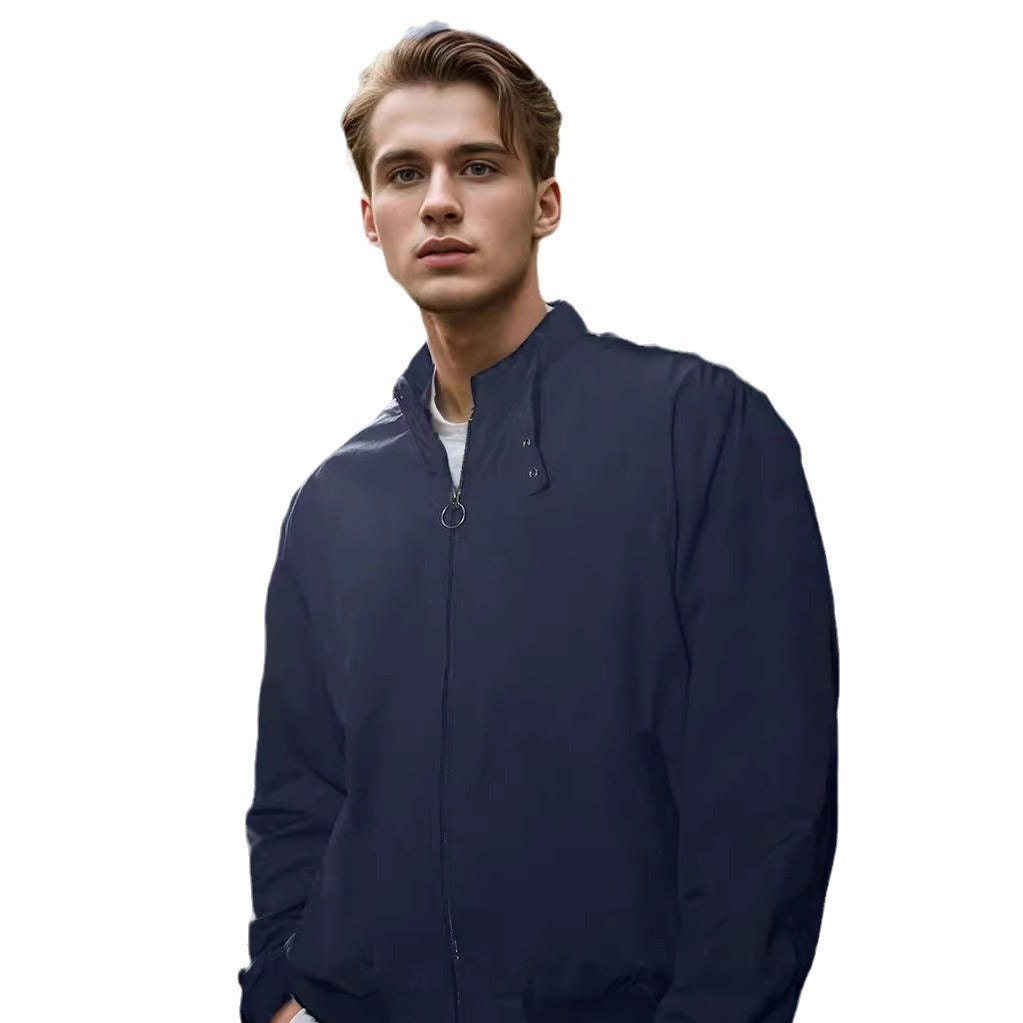 Herren leichte Übergangsjacke mit hohem Kragen und praktischen Eingrifftaschen R&B