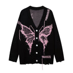 Damen Strickjacke mit kreativem Schmetterlingsdesign und lässigem Schnitt R&B