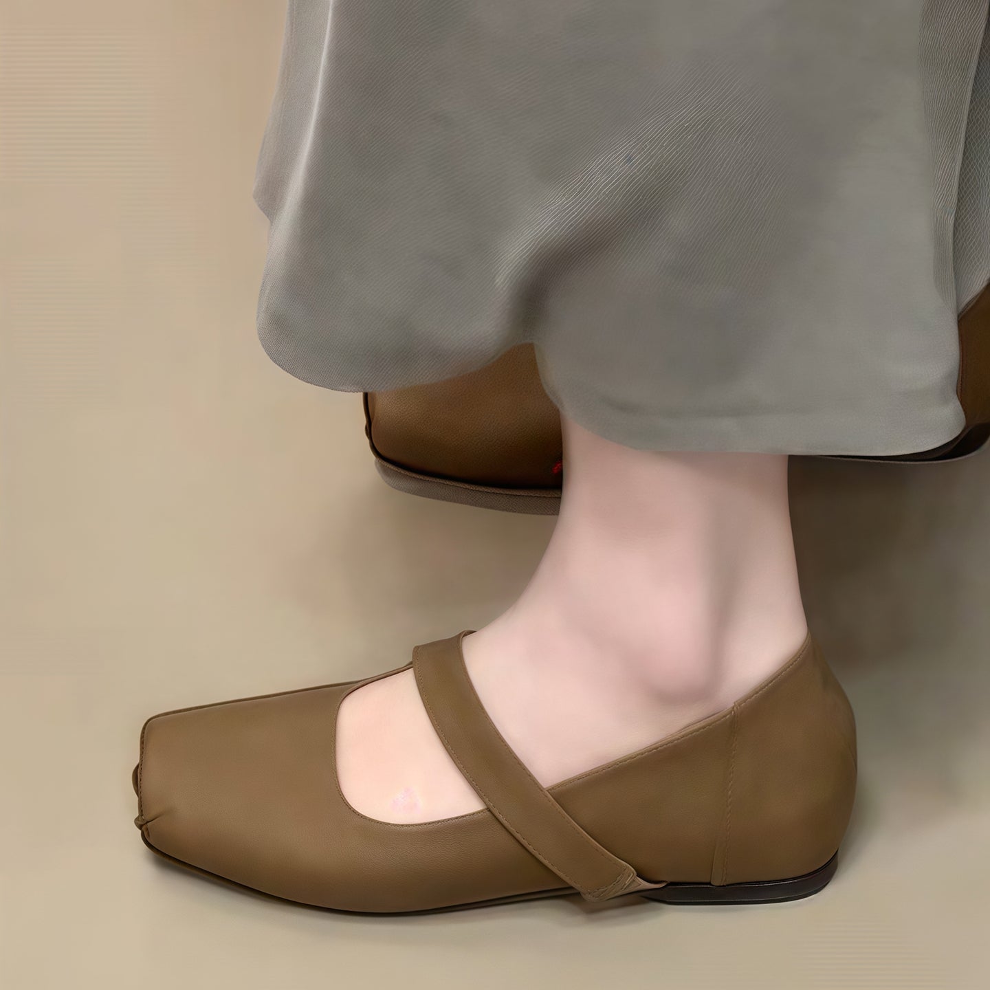 Damen Ballerinas mit verstellbarem Riemen und flexiblem Komfortfußbett R&B