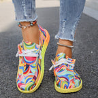 Damen sportliche Sneakers mit buntem Mustermix R&B