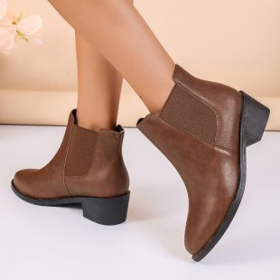 Damen Chelsea-Stiefeletten aus veganem mit elastischen Seiteneinsätzen R&B