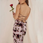 Damen Maxikleid mit floralem Design und dekorativen Spaghettiträgern R&B