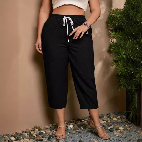 Damen Casual Freizeit-Hose mit elastischem Bund und praktischen Taschen R&B