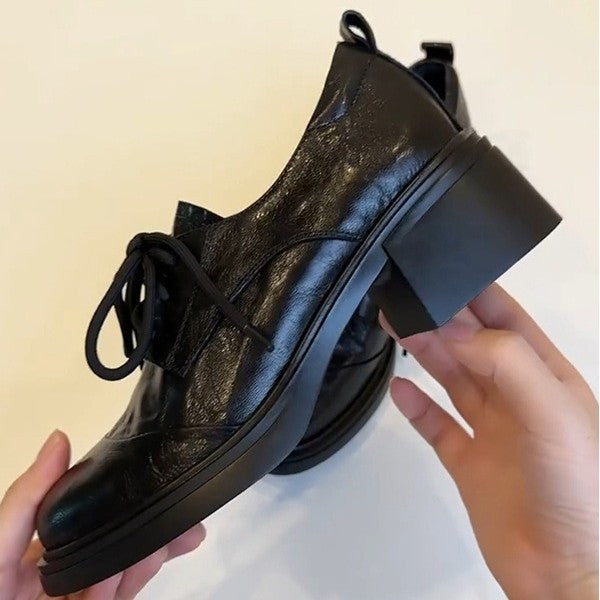 Damen Klassische Schnürschuhe mit komfortablem Blockabsatz R&B