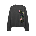 Damen Strickjacke mit floralem Stickdesign R&B