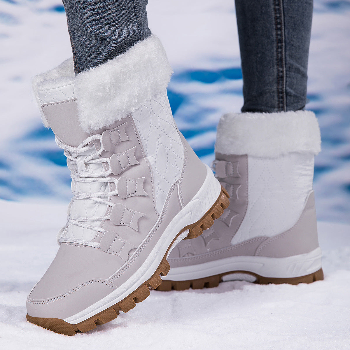 Damen Winter-Wanderstiefel mit isolierender Fütterung und rutschfester Sohle R&B