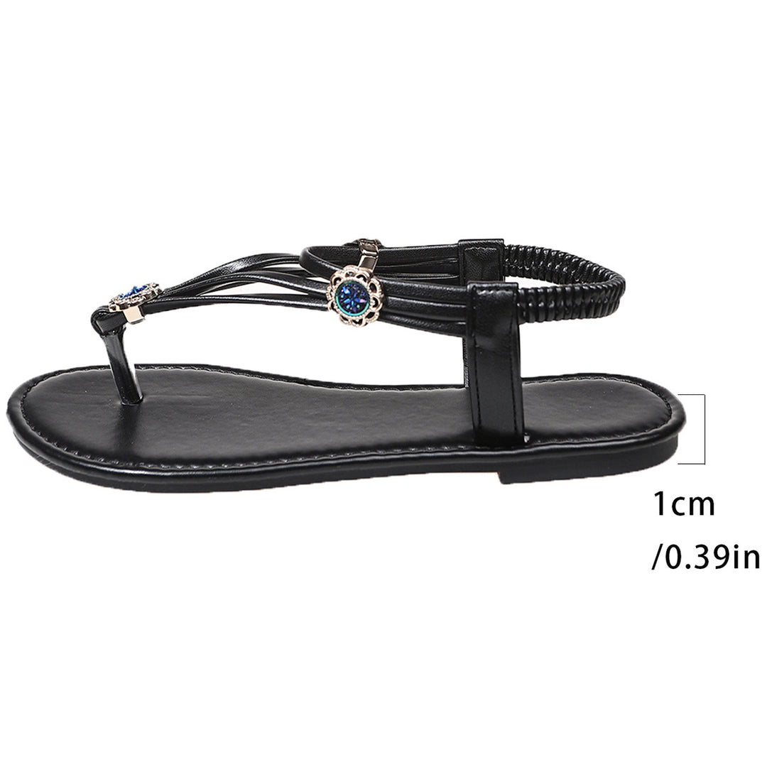 Damen Elegante Zehentrenner-Sandalen mit dekorativer Schmuckverzierung R&B