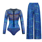 Damen weite Strandhose mit Schlangenmuster R&B