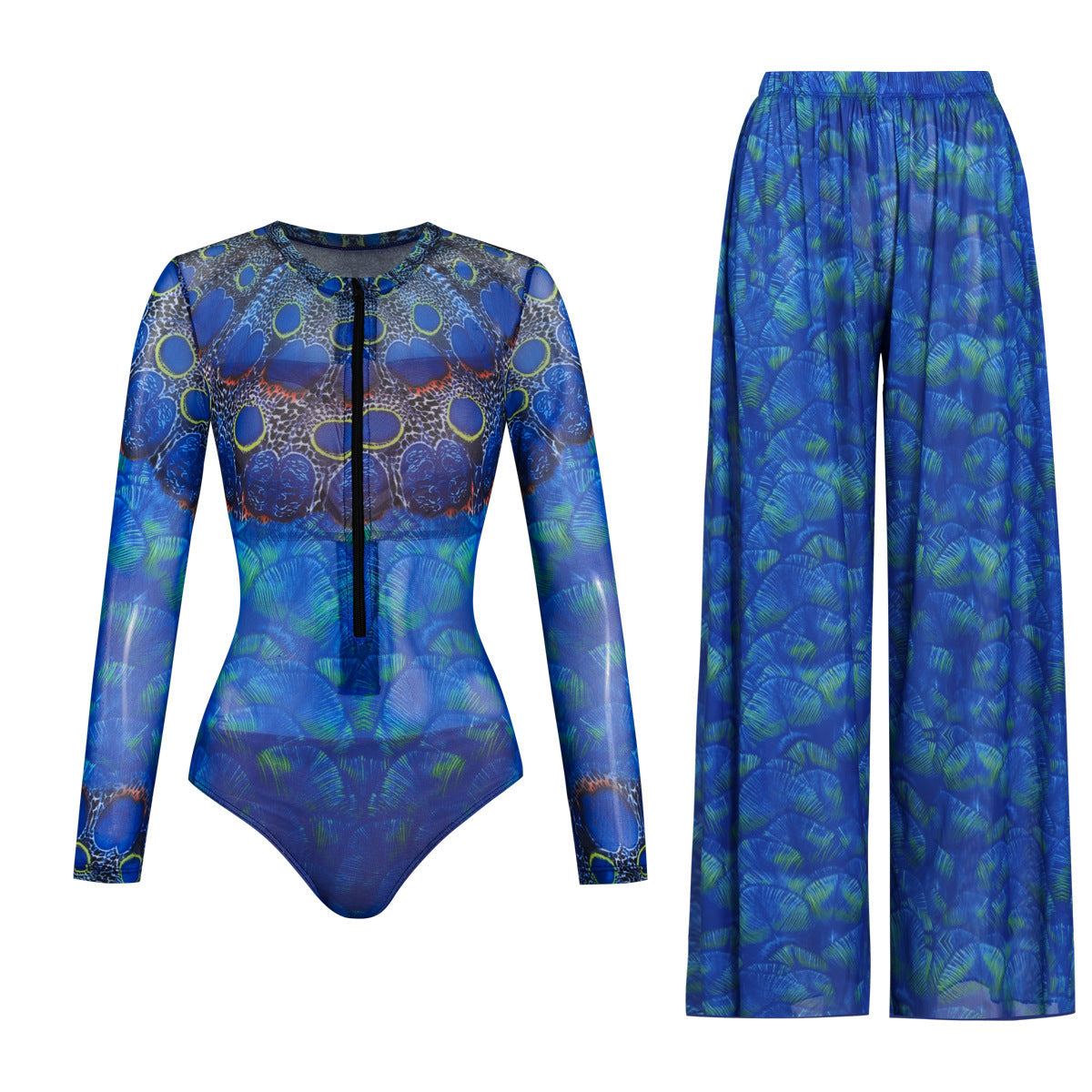 Damen weite Strandhose mit Schlangenmuster R&B