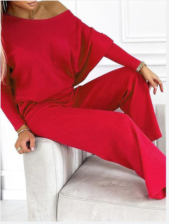 Damen lässiges Set aus Pullover und Hose mit weitem Schnitt R&B