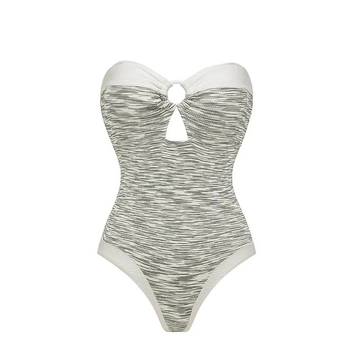 Damen Bikini-Set mit hochtailliertem Höschen und modischem Oberteil R&B