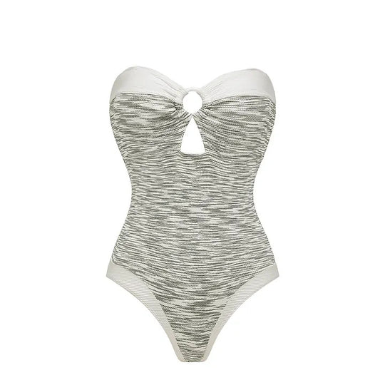 Damen Bikini-Set mit hochtailliertem Höschen und modischem Oberteil R&B