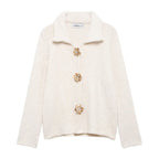 Damen Kuschelige Fluffy-Jacke mit dekorativen Knöpfen R&B