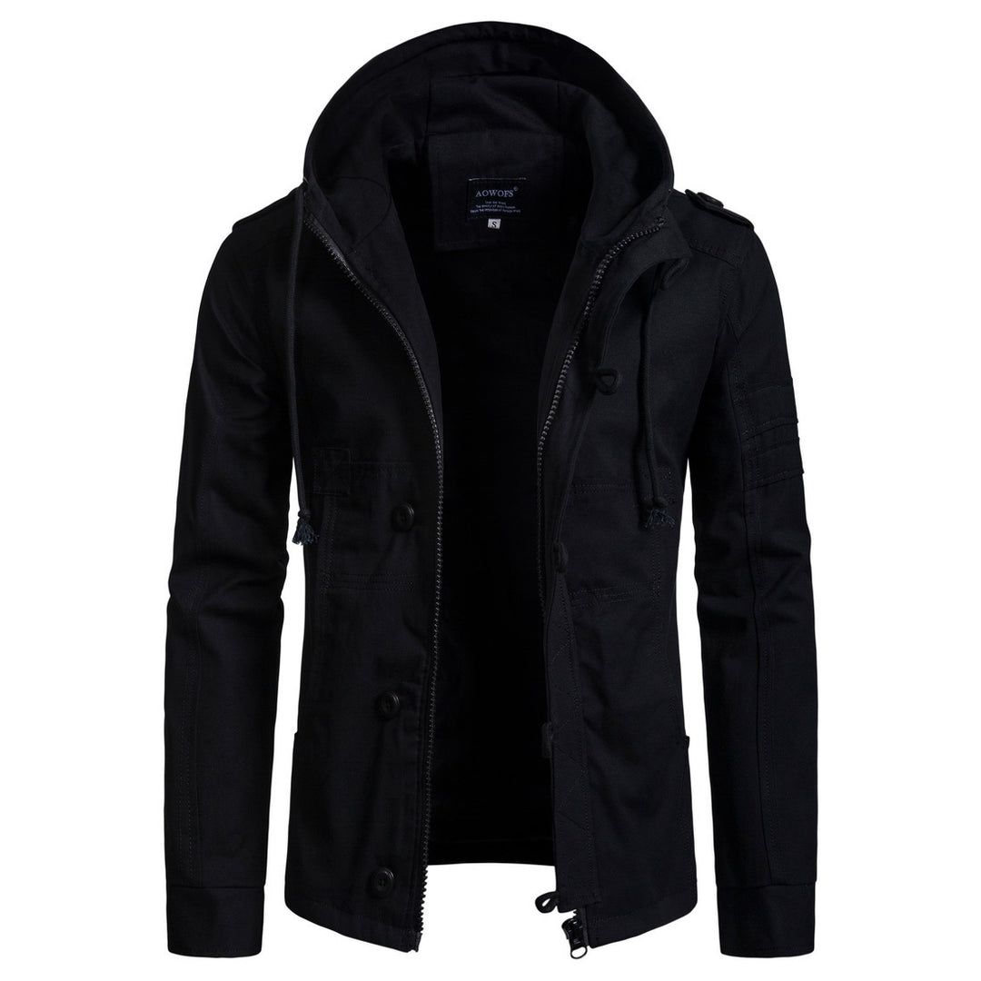 Herren funktionale Outdoor-Jacke mit hohem Kragen und praktischen Taschen R&B