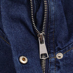 Damen modische Denimjacke mit hohem Kragen und seitlichen Taschen R&B