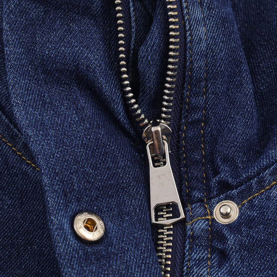 Damen modische Denimjacke mit hohem Kragen und seitlichen Taschen R&B