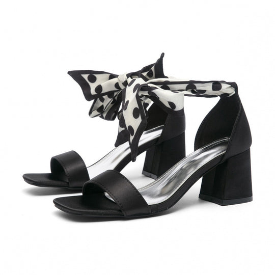 Damen elegante Sandalen mit modischer Schleifenverzierung und komfortablem Blockabsatz R&B