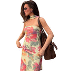 Damen Elegantes Maxikleid mit floralem Muster und schicker Rückenschnürung R&B