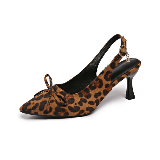 Damen Slingback Pumps mit versatilem Leopardenprint R&B