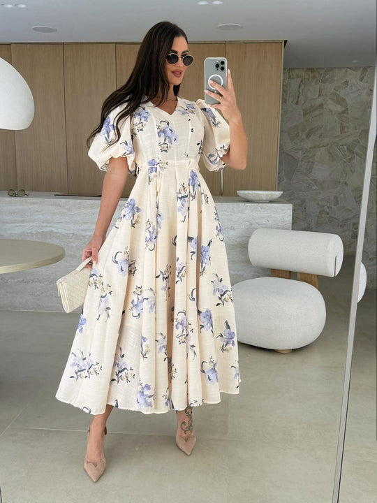 Damen Maxikleid mit elegantem Blumendruck R&B