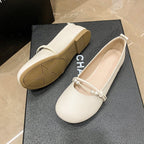 Damen Ballerinas mit elegantem Perlenschmuck