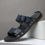 Herren Bequeme Leder-Sandalen mit verstellbaren Riemen R&B