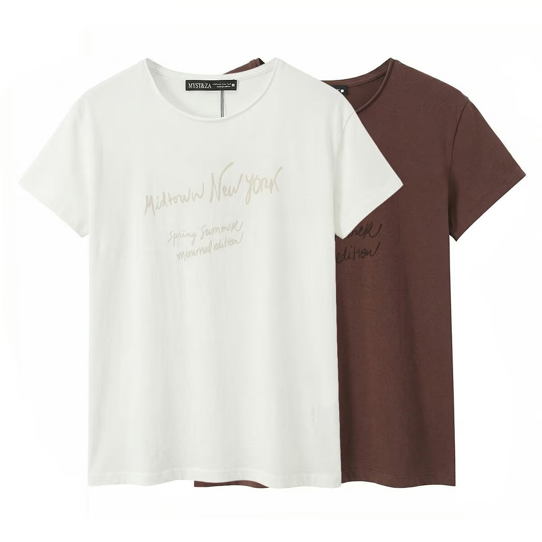 Damen T-Shirt mit minimalistischem Design und exklusivem Druck R&B
