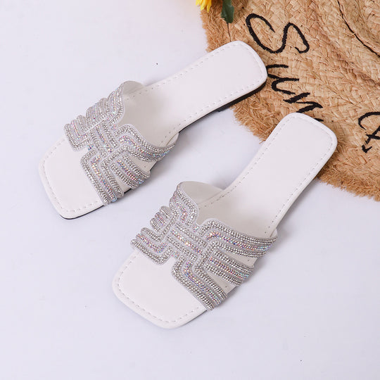 Damen elegante Strandsandalen mit glitzernden Applikationen R&B