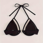 Damen Triangel-Bikini mit transparenten Einsätzen und elegantem Bündchen R&B