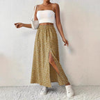 Damen Maxirock mit elegantem Schlitz und floralem Muster R&B
