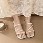 Damen Elegante Riemchensandalen mit funkelnden Strass-Akzenten R&B