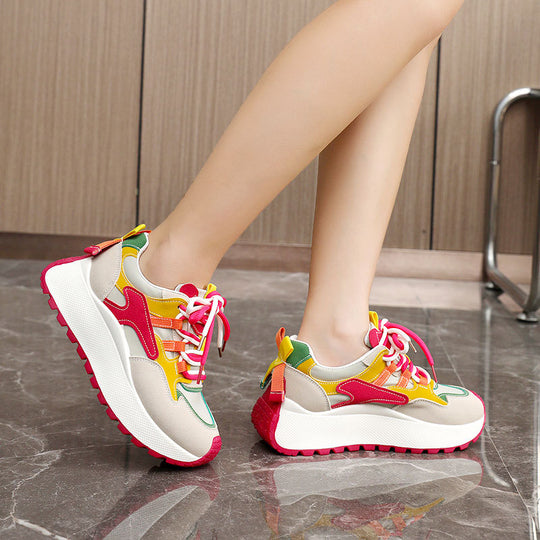 Damen Sportliche Freizeitsneaker mit buntem Design und bequemer Dämpfung R&B