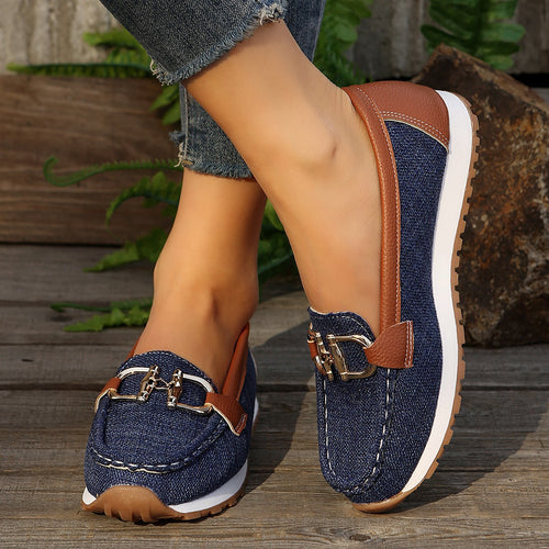 Damen Mokassin-Schuhe mit eleganter Schnallenapplikation R&B