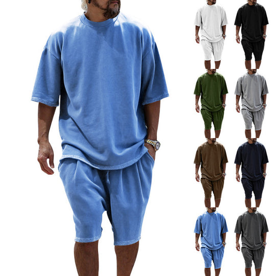 Herren lässiges Freizeit-Set aus atmungsaktiver Baumwolle R&B