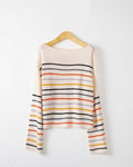 Damen Oversized Streifenpullover aus weichem Material mit weitem Schnitt