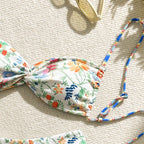 Damen Freizeit-Bikini mit floralen Mustern und verstellbaren Trägern