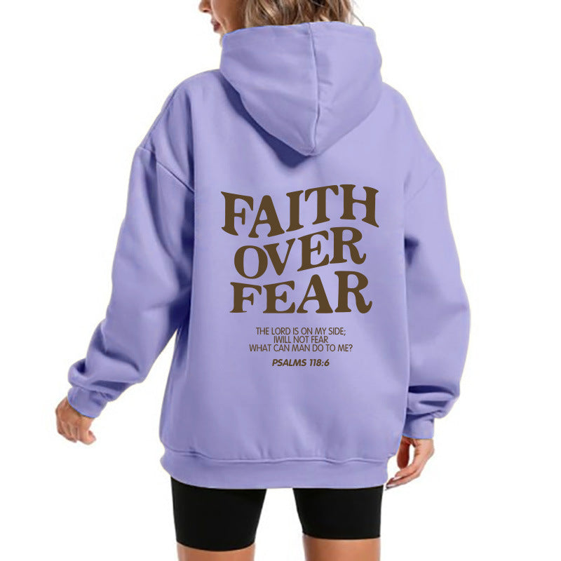 Damen Kapuzensweater mit motivierendem Schriftzug und bequemem Schnitt R&B