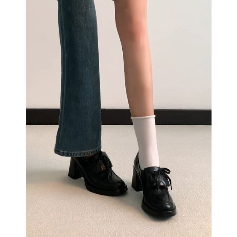 Damen elegante Plateau-Pumps mit dekorativem Schleifenakzent R&B
