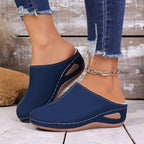 Damen Bequeme Clogs mit seitlichen Einschnitten und weichem Fußbett