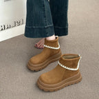 Damen Stiefel mit gemütlichem Innenfutter und modernem Faltendesign R&B