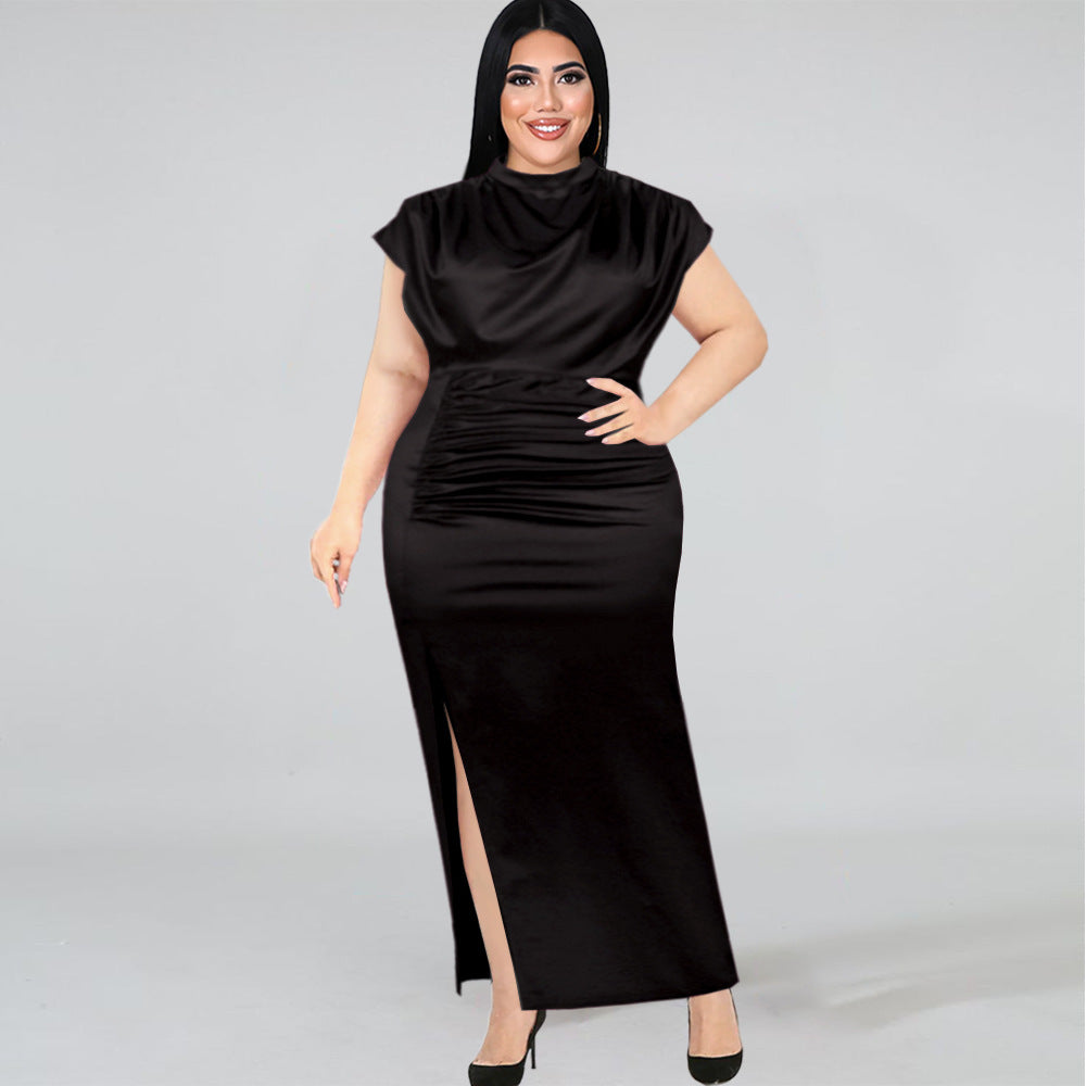 Damen Maxikleid mit elegantem V-Ausschnitt und schickem Schlitz R&B