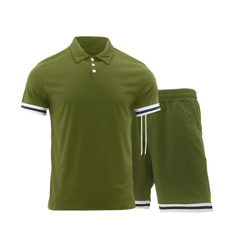 Herren Sportliches Kurzarm-Set mit hochwertigen Kontraststreifen und elastischem Bund R&B
