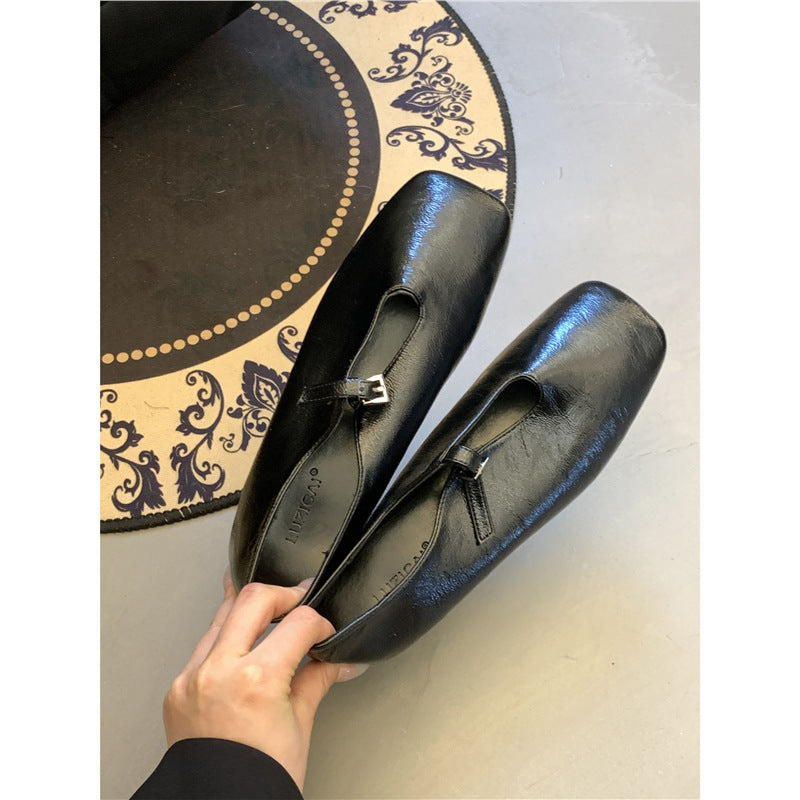 Damen elegante Ballerinas mit raffinierter Schnalle R&B