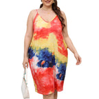 Damen lässiges Strandkleid mit modischem Batik-Muster R&B