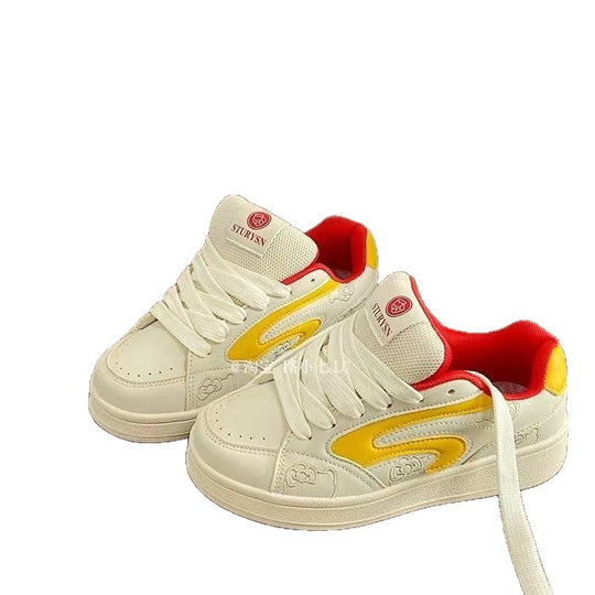 Damen Sportliche Sneakers mit buntem Akzent und atmungsaktiver Obermaterialstruktur R&B