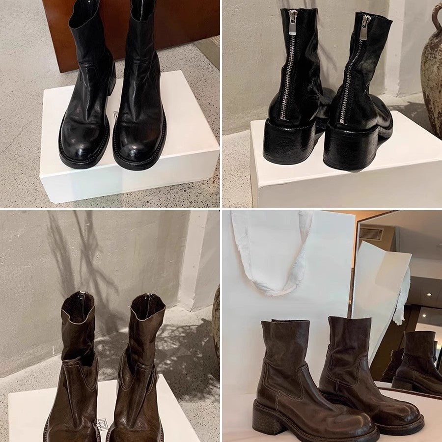 Damen modische Ankle Boots mit einzigartigem Reißverschluss und elegantem Schnitt R&B